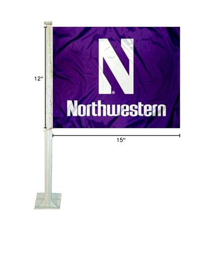 College Flags & Banners Co. Northwestern Wildcats Car Flag - Sports Collectibles, Sports Memorabilia, Sports Fan Shop, Sports Gifts