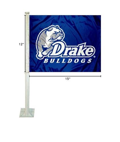 College Flags & Banners Co. Drake Bulldogs Car and Auto Flag - Sports Collectibles, Sports Memorabilia, Sports Fan Shop, Sports Gifts