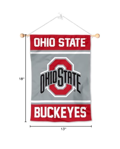 College Flags & Banners Co. Ohio State Buckeyes Window Wall Banner Hanging Flag with Suction Cup - Sports Collectibles, Sports Memorabilia, Sports Fan Shop, Sports Gifts