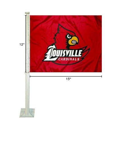 College Flags & Banners Co. Louisville Cardinals Red Car Flag - Sports Collectibles, Sports Memorabilia, Sports Fan Shop, Sports Gifts