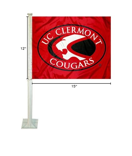 College Flags & Banners Co. Cincinnati Clermont Cougars Car Flag - Sports Collectibles, Sports Memorabilia, Sports Fan Shop, Sports Gifts