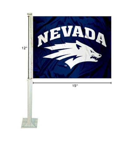 College Flags & Banners Co. Nevada Wolfpack New Logo Car Flag - Sports Collectibles, Sports Memorabilia, Sports Fan Shop, Sports Gifts