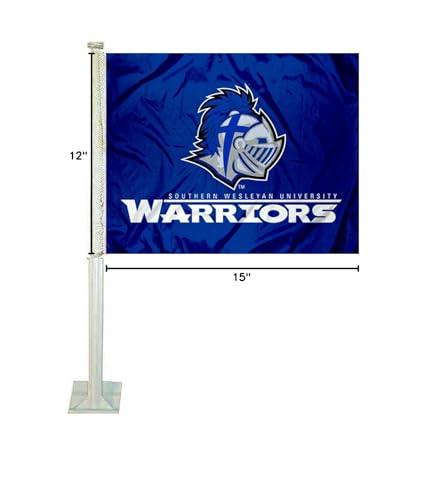 College Flags & Banners Co. Southern Wesleyan Warriors Car Flag - Sports Collectibles, Sports Memorabilia, Sports Fan Shop, Sports Gifts