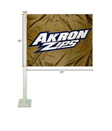 College Flags & Banners Co. Akron Zips Car and Auto Flag - Sports Collectibles, Sports Memorabilia, Sports Fan Shop, Sports Gifts
