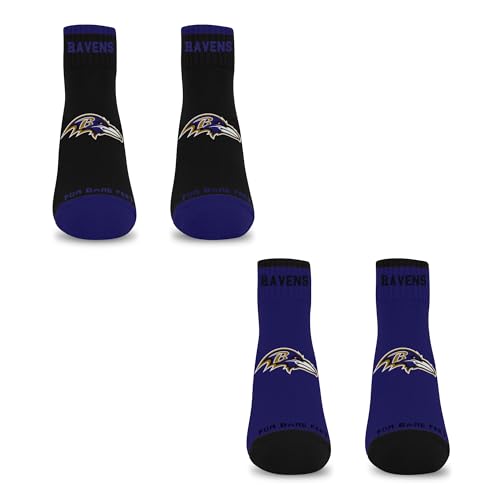 For Bare Feet NFL BALTIMORE RAVENS Front and Center 2 Pack Team Colors Large - Sports Gifts, Sports Memorabilia, Sports Collectibles, Fan Shop