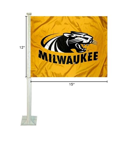 College Flags & Banners Co. UW Milwaukee Panthers Car and Auto Flag - Sports Collectibles, Sports Memorabilia, Sports Fan Shop, Sports Gifts