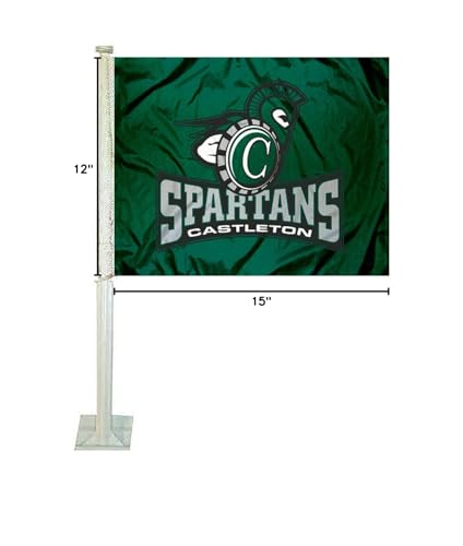 College Flags & Banners Co. Castleton Spartans Car Flag - Sports Collectibles, Sports Memorabilia, Sports Fan Shop, Sports Gifts