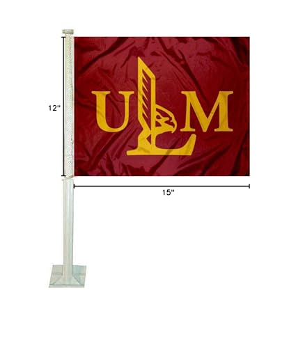College Flags & Banners Co. Louisiana Monroe Warhawks ULM Logo Car Flag - Sports Collectibles, Sports Memorabilia, Sports Fan Shop, Sports Gifts