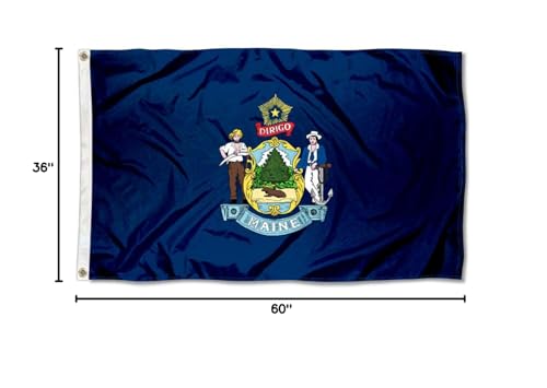 Sports Flags Pennants Company State of Maine Flag 3x5 Foot Banner - Sports Collectibles, Sports Memorabilia, Sports Fan Shop, Sports Gifts