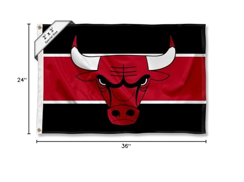 WinCraft Chicago Bulls Small 2x3 Foot Banner Flag - Sports Collectibles, Sports Memorabilia, Sports Fan Shop, Sports Gifts