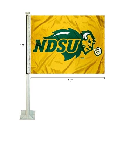 College Flags & Banners Co. North Dakota State Bison Gold Car Flag - Sports Collectibles, Sports Memorabilia, Sports Fan Shop, Sports Gifts