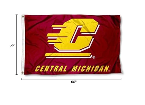 College Flags & Banners Co. Central Michigan University Flag and USA 3x5 Flag Set - Sports Collectibles, Sports Memorabilia, Sports Fan Shop, Sports Gifts
