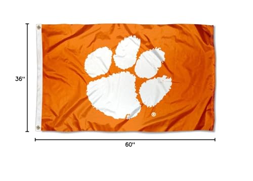 College Flags & Banners Co. Clemson University Flag - Orange and USA 3x5 Flag Set - Sports Collectibles, Sports Memorabilia, Sports Fan Shop, Sports Gifts