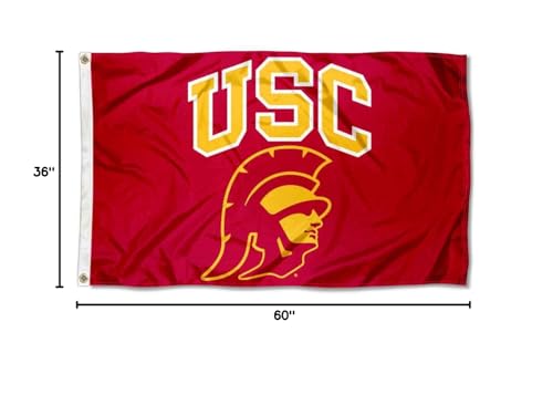 College Flags & Banners Co. USC Trojans Trojan Head Logo and USA Flag 3x5 Set - Sports Collectibles, Sports Memorabilia, Sports Fan Shop, Sports Gifts