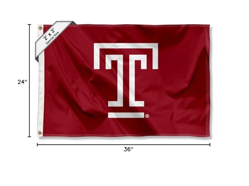 College Flags & Banners Co. Temple Owls Small 2x3 Foot Flag - Sports Collectibles, Sports Memorabilia, Sports Fan Shop, Sports Gifts