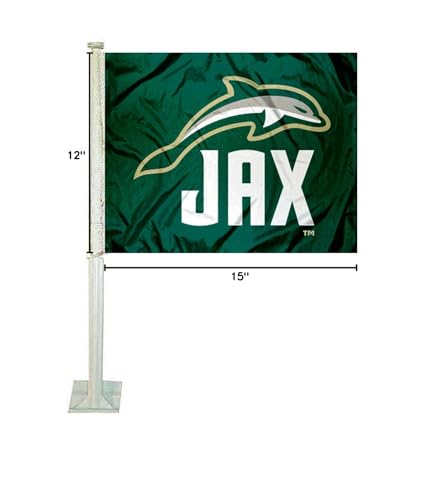 College Flags & Banners Co. Jacksonville Dolphins Car Flag - Sports Collectibles, Sports Memorabilia, Sports Fan Shop, Sports Gifts