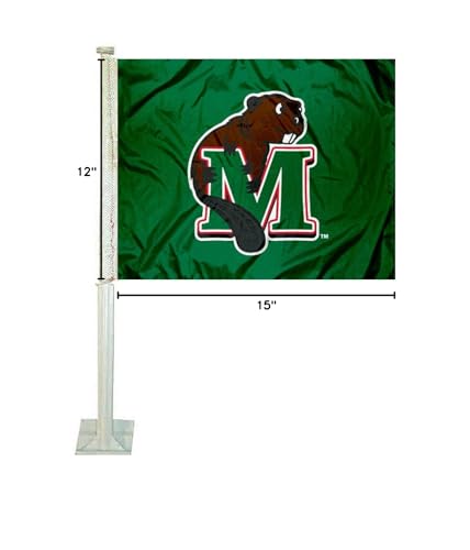 College Flags & Banners Co. Minot State Beavers Car Flag - Sports Collectibles, Sports Memorabilia, Sports Fan Shop, Sports Gifts