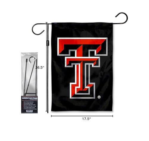 Texas Tech Red Raiders Garden Banner Flag with Stand Pole Holder - Sports Collectibles, Sports Memorabilia, Sports Fan Shop, Sports Gifts
