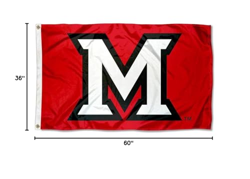 Miami Redhawks Beveled M Flag and USA 3x5 Flag Set - Sports Collectibles, Sports Memorabilia, Sports Fan Shop, Sports Gifts