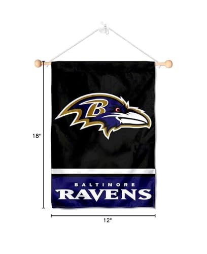 Baltimore Ravens Banner Window Wall Hanging Flag with Suction Cup - Sports Collectibles, Sports Memorabilia, Sports Fan Shop, Sports Gifts