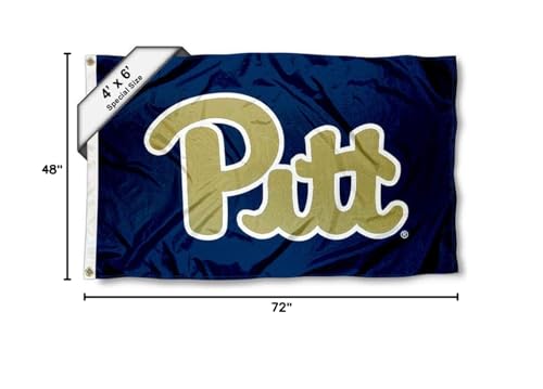 College Flags & Banners Co. Pitt Panthers 4 ft x 6 ft Script Pitt Flag - Sports Collectibles, Sports Memorabilia, Sports Fan Shop, Sports Gifts