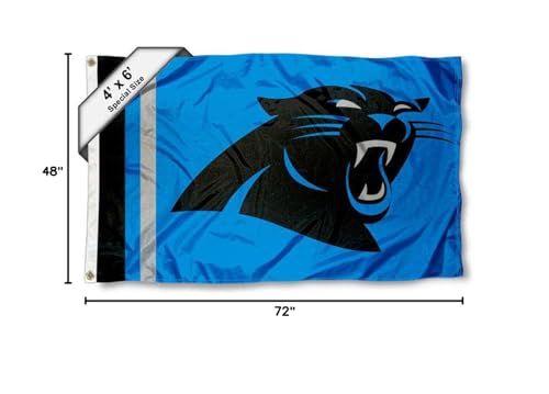 WinCraft Carolina Panthers 4 ft x 6 ft Foot Flag - Sports Collectibles, Sports Memorabilia, Sports Fan Shop, Sports Gifts