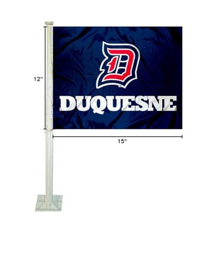College Flags & Banners Co. Duquesne Dukes Car Flag - Sports Collectibles, Sports Memorabilia, Sports Fan Shop, Sports Gifts