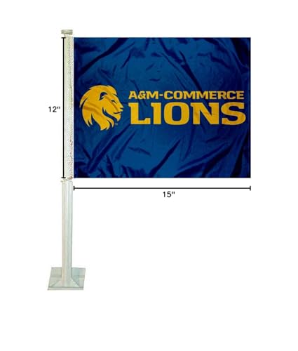 Texas A&M Commerce Lions Wordmark Car Flag - Sports Collectibles, Sports Memorabilia, Sports Fan Shop, Sports Gifts