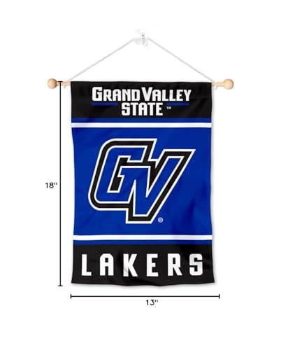 College Flags & Banners Co. Grand Valley State Lakers Window Wall Banner Hanging Flag with Suction Cup - Sports Collectibles, Sports Memorabilia, Sports Fan Shop, Sports Gifts
