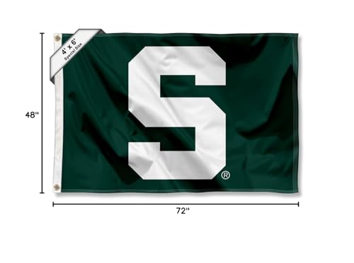 College Flags & Banners Co. MSU Spartans 4 ft x 6 ft Block S Flag - Sports Collectibles, Sports Memorabilia, Sports Fan Shop, Sports Gifts
