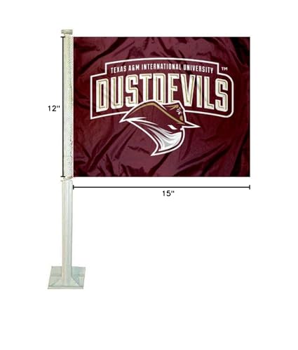 College Flags & Banners Co. Texas A&M International Dustdevils Car Flag - Sports Collectibles, Sports Memorabilia, Sports Fan Shop, Sports Gifts