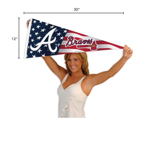 WinCraft Braves Nation USA Stars and Stripes Pennant Full Size Pennant Flag - Sports Collectibles, Sports Memorabilia, Sports Fan Shop, Sports Gifts