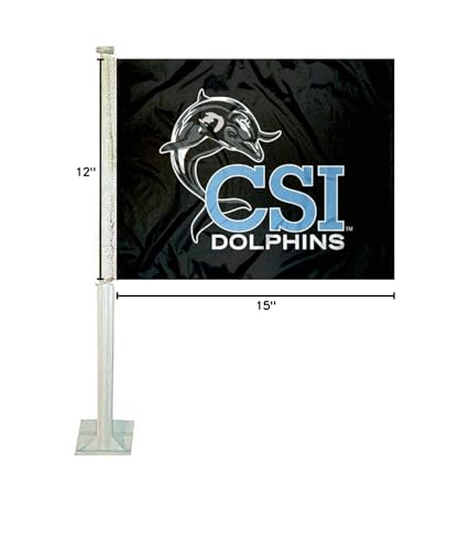 College Flags & Banners Co. Staten Island Dolphins Car Flag - Sports Collectibles, Sports Memorabilia, Sports Fan Shop, Sports Gifts