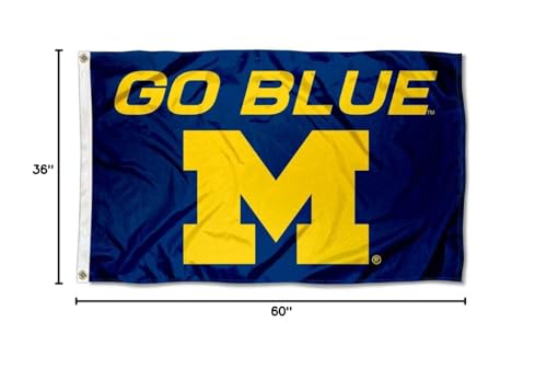 College Flags & Banners Co. Michigan Wolverines Go Blue and USA Flag 3x5 Set - Sports Collectibles, Sports Memorabilia, Sports Fan Shop, Sports Gifts