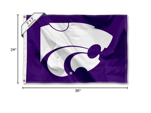 College Flags & Banners Co. Kansas State Wildcats Small 2x3 Foot Flag - Sports Collectibles, Sports Memorabilia, Sports Fan Shop, Sports Gifts
