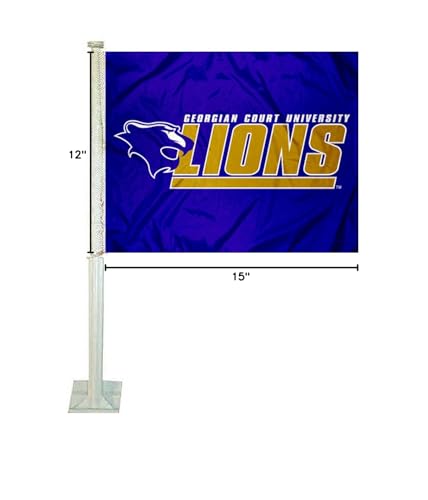 College Flags & Banners Co. Georgian Court Lions Car Flag - Sports Collectibles, Sports Memorabilia, Sports Fan Shop, Sports Gifts