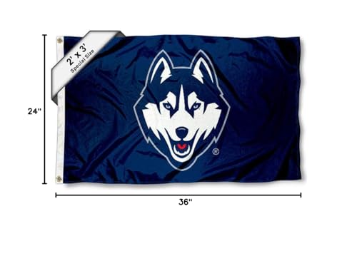 College Flags & Banners Co. Connecticut Huskies 2x3 Foot Flag - Sports Collectibles, Sports Memorabilia, Sports Fan Shop, Sports Gifts