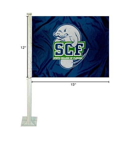 State College of Florida SCF Manatees Car Flag - Sports Collectibles, Sports Memorabilia, Sports Fan Shop, Sports Gifts