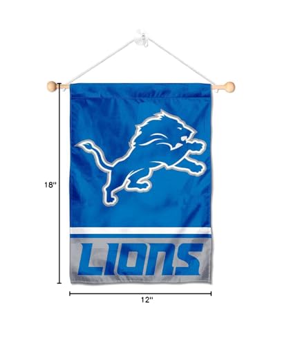 Detroit Lions Banner Window Wall Hanging Flag with Suction Cup - Sports Collectibles, Sports Memorabilia, Sports Fan Shop, Sports Gifts