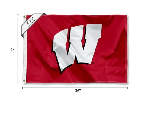 College Flags & Banners Co. Wisconsin Badgers Small 2x3 Foot Flag - Sports Collectibles, Sports Memorabilia, Sports Fan Shop, Sports Gifts