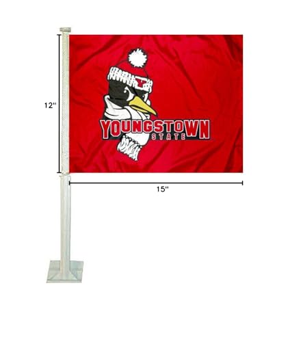 College Flags & Banners Co. YSU Penguins Car and Auto Flag - Sports Collectibles, Sports Memorabilia, Sports Fan Shop, Sports Gifts
