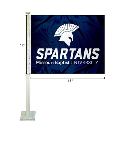 College Flags & Banners Co. Missouri Baptist Spartans Car Flag - Sports Collectibles, Sports Memorabilia, Sports Fan Shop, Sports Gifts