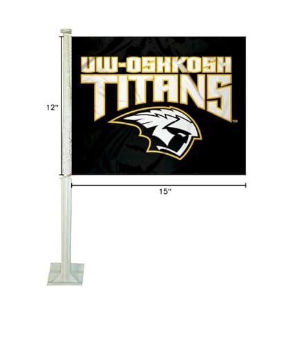 College Flags & Banners Co. Wisconsin OshKosh Titans Car Flag - Sports Collectibles, Sports Memorabilia, Sports Fan Shop, Sports Gifts