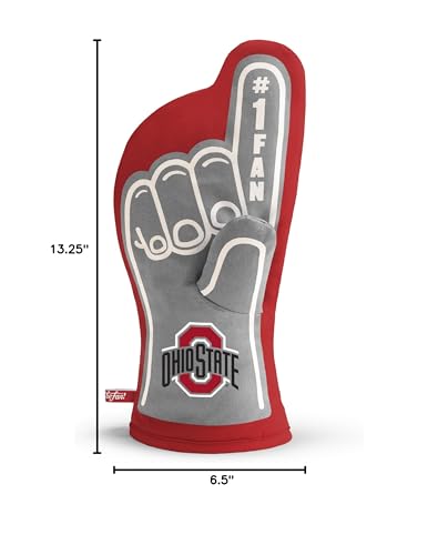 YouTheFan NCAA Ohio State Buckeyes #1 Oven Mitt , 13.25" x 6.5" - Sports Collectibles, Sports Memorabilia, Sports Fan Shop, Sports Gifts