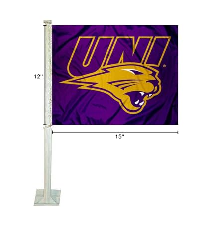 College Flags & Banners Co. Northern Iowa Panthers Car Flag - Sports Collectibles, Sports Memorabilia, Sports Fan Shop, Sports Gifts