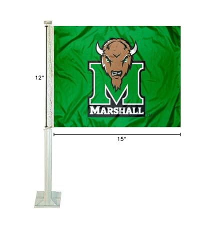 College Flags & Banners Co. Marshall Thundering Herd Car Flag - Sports Collectibles, Sports Memorabilia, Sports Fan Shop, Sports Gifts