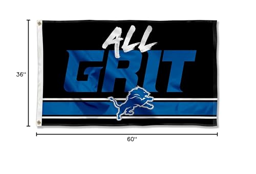 WinCraft Detroit Lions All Grit Large 3x5 Flag - Sports Collectibles, Sports Memorabilia, Sports Fan Shop, Sports Gifts