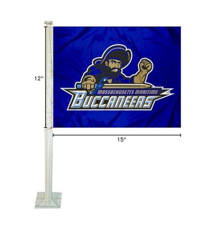 College Flags & Banners Co. Massachusetts Maritime Buccaneers Car Flag - Sports Collectibles, Sports Memorabilia, Sports Fan Shop, Sports Gifts