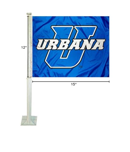 College Flags & Banners Co. Urbana Blue Knights Car Flag - Sports Collectibles, Sports Memorabilia, Sports Fan Shop, Sports Gifts