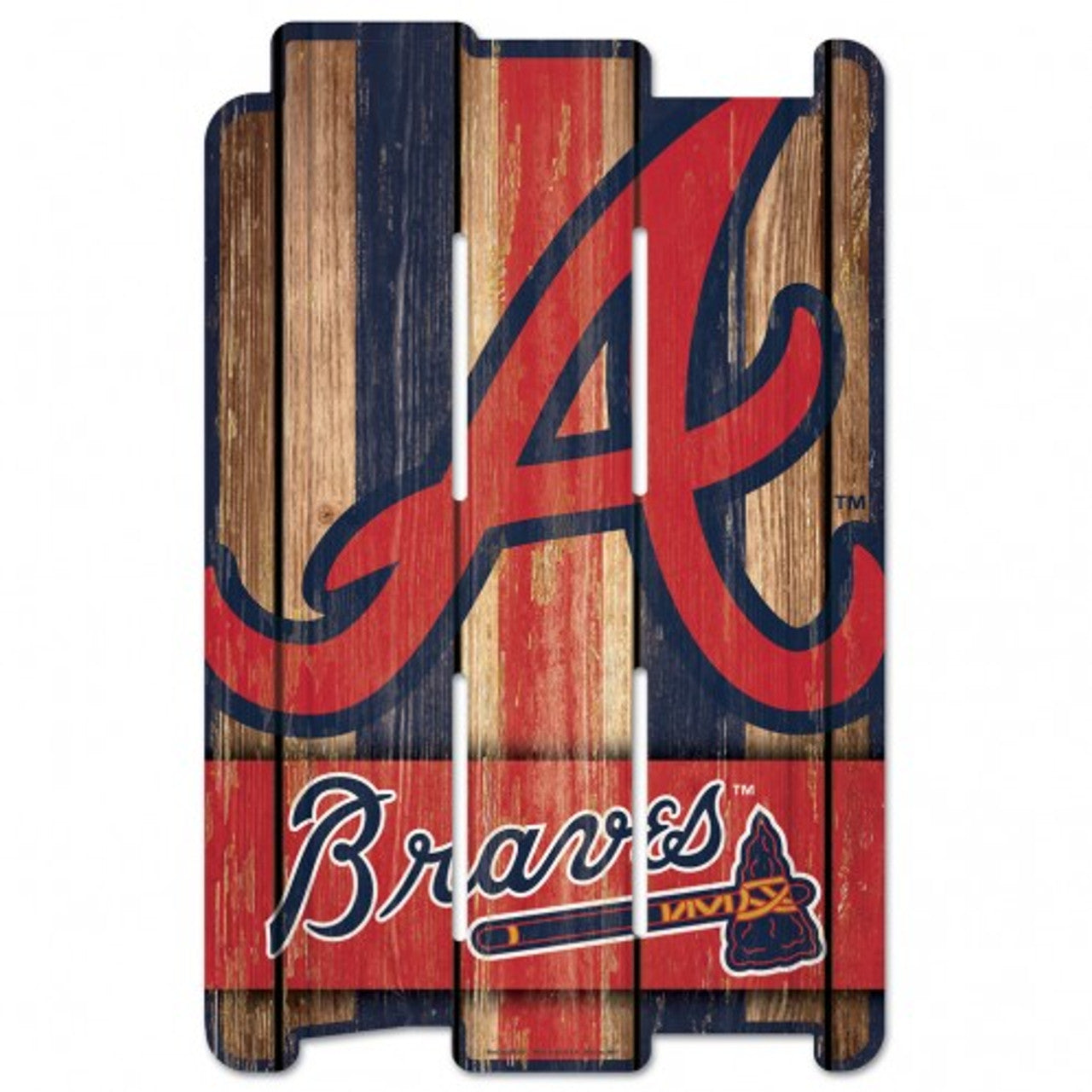 Atlanta Braves Sign 11x17 Wood Fence Style - Sports Collectibles, Sports Memorabilia, Sports Fan Shop, Sports Gifts